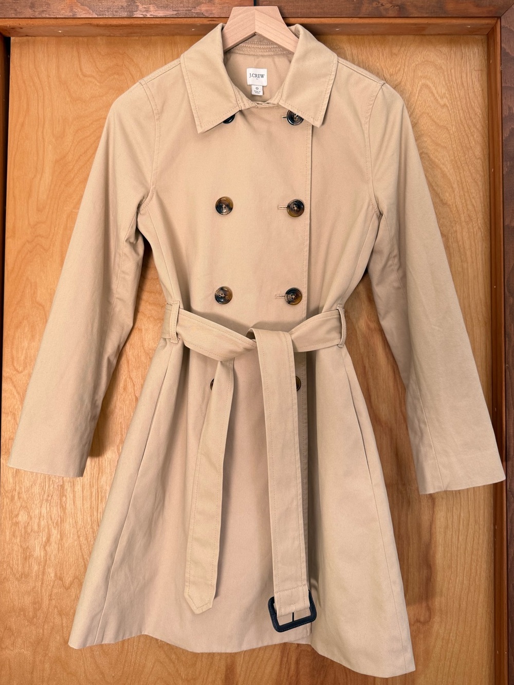 XS J. Crew Double-Breasted Trench Coat in Beige - Picture 2 of 16